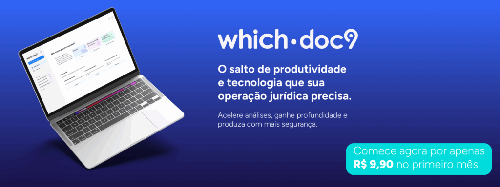 Plataforma Which.doc9 aplicada à revisão contratual e análise jurídica com inteligência artificial.
